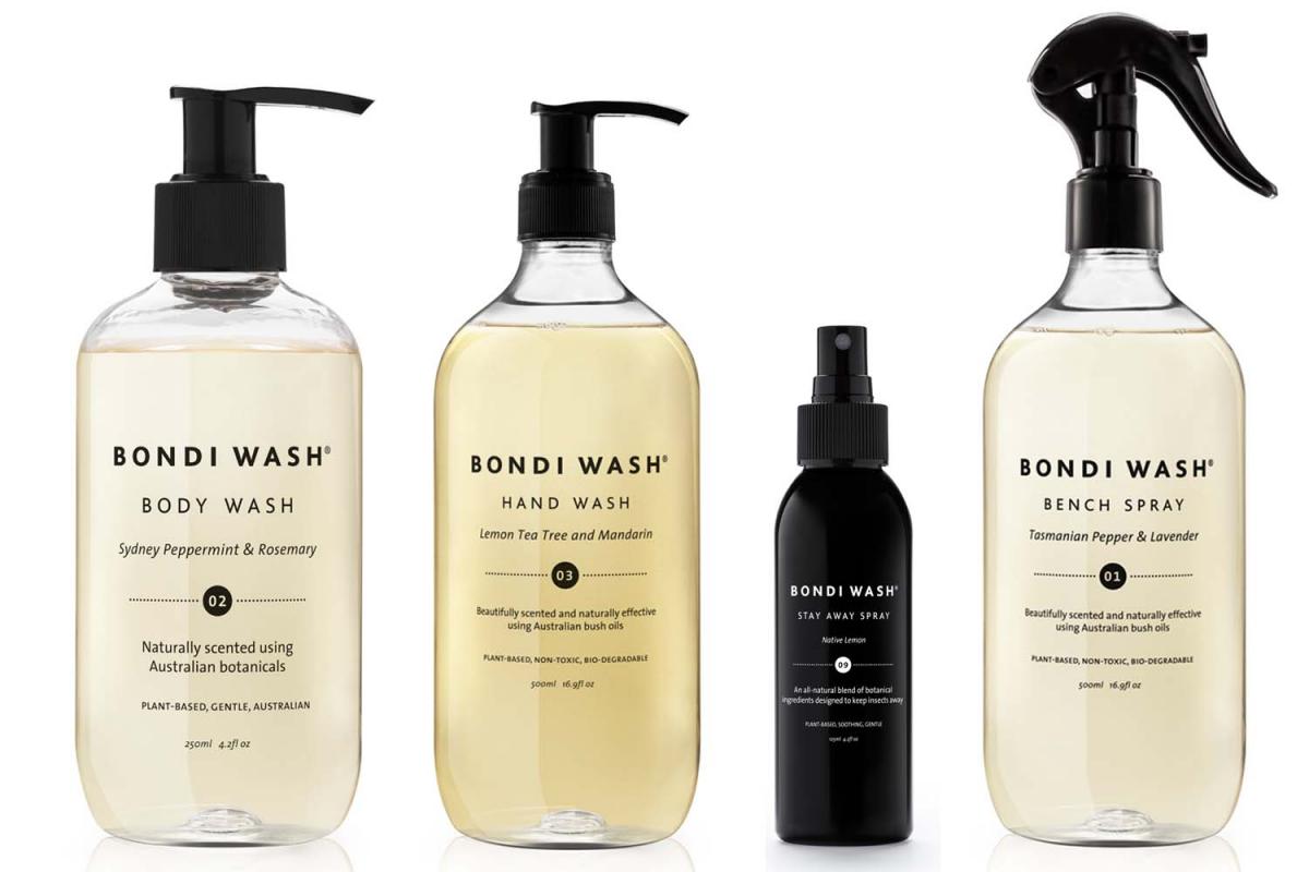 Bondi Wash Handseife, Bench Spray, Kennel Spray und Stay Away Spray
