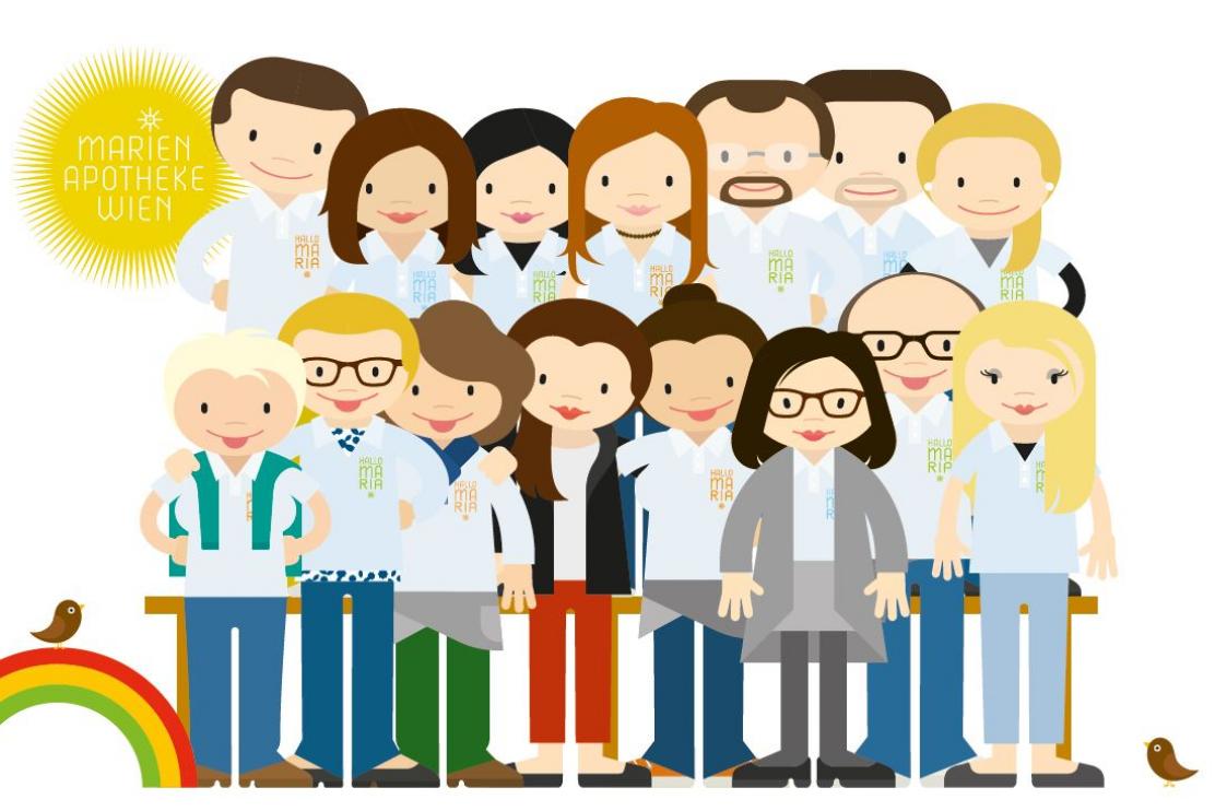 Illustration des Teams der Marien Apotheke von Rike Hofmann